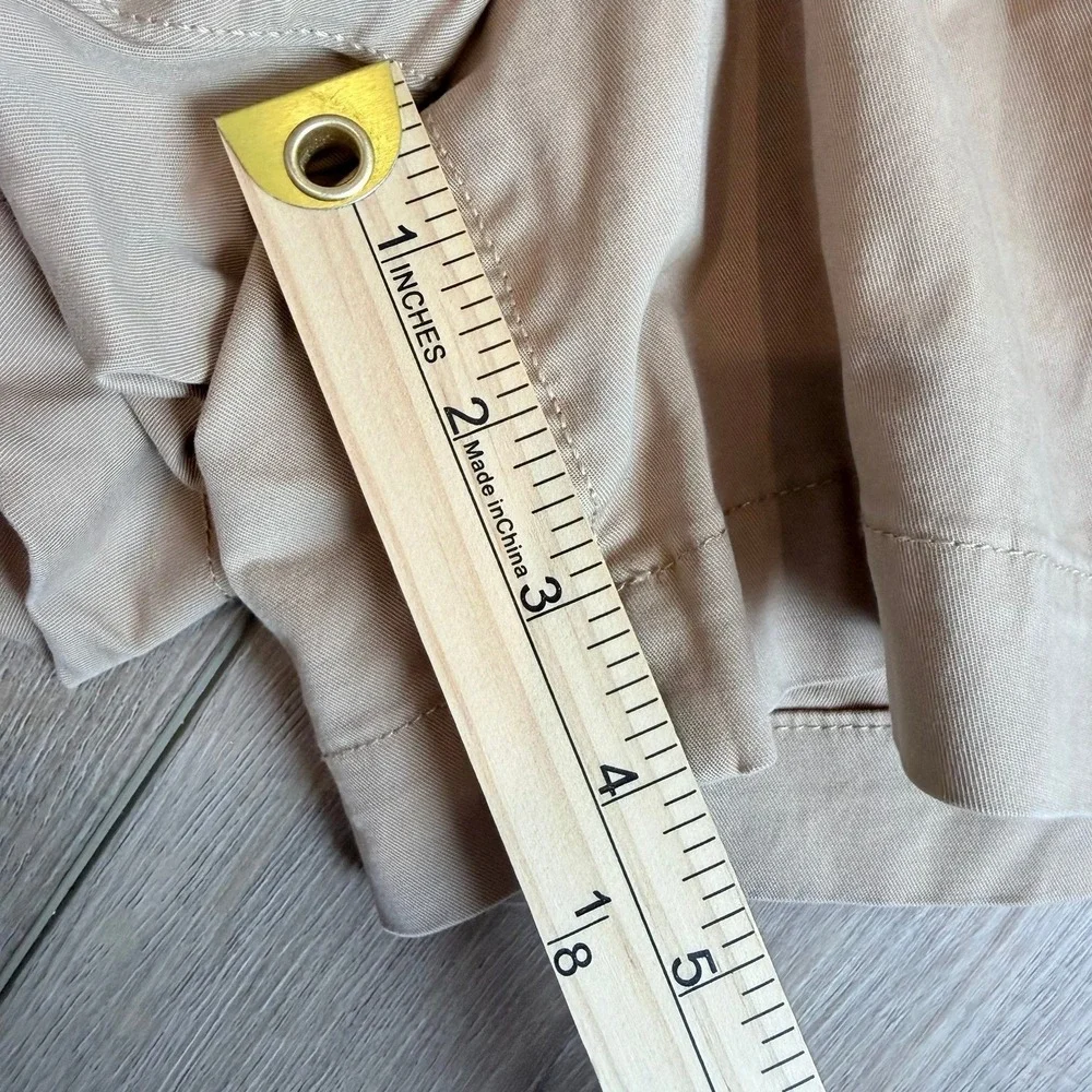 Gap Pleated Khaki Shorts Womens 16 Tan Beige High Rise Cotton Stretch Chino